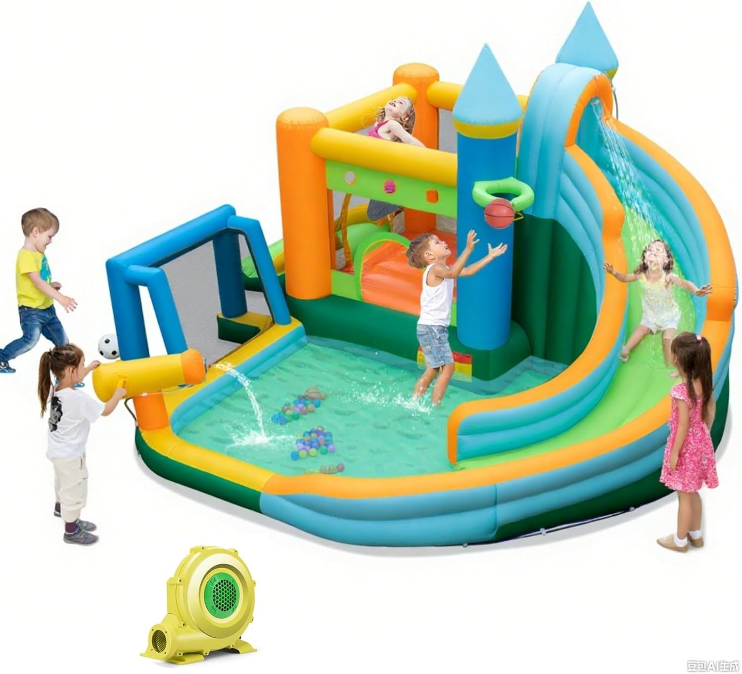 Kids Outdoor Water Slide - Надувной батут-горка 9-в-1 для детей постарше