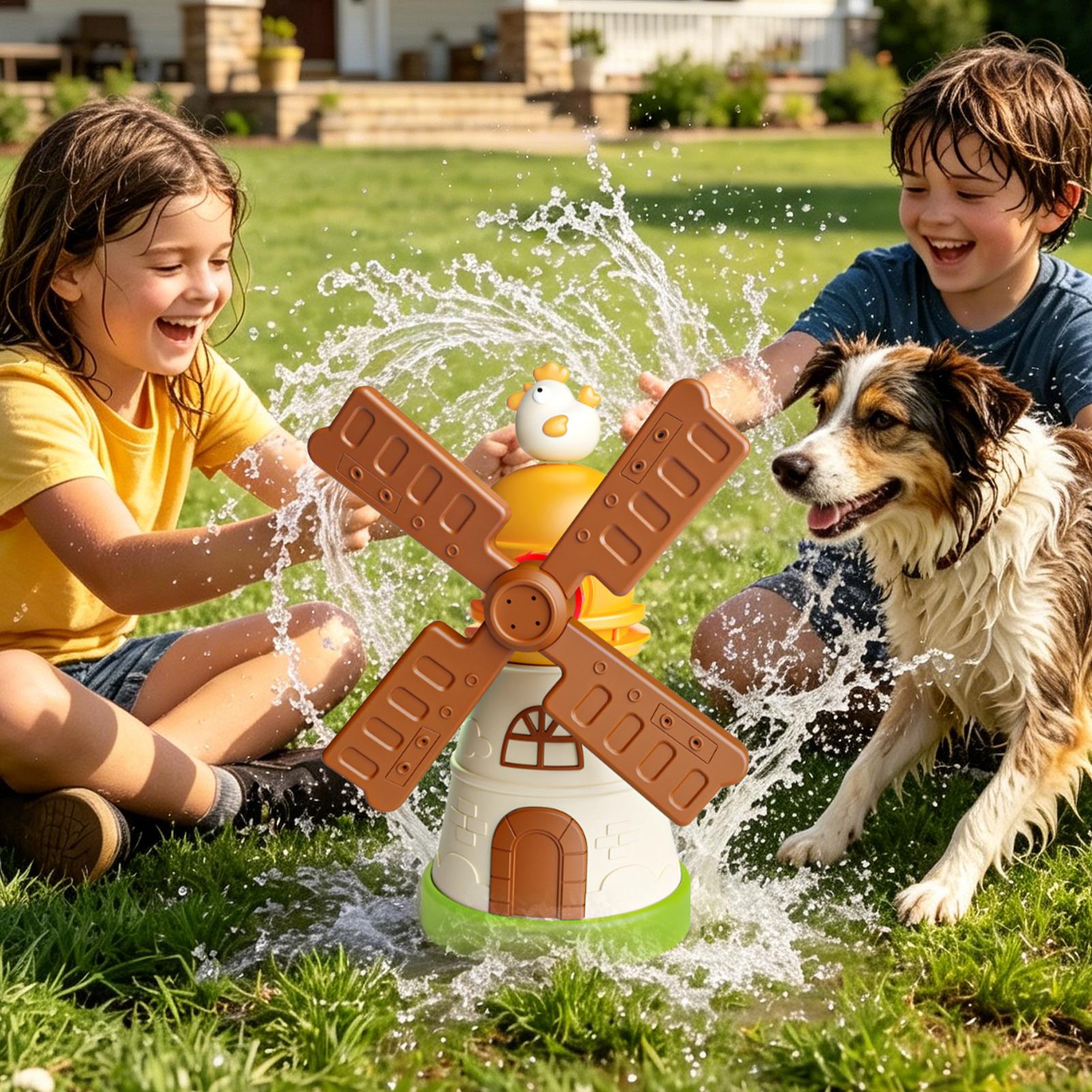 Kids Outdoor Play Yard - Детский вращающийся разбрызгиватель-ветряк для сада, двора,