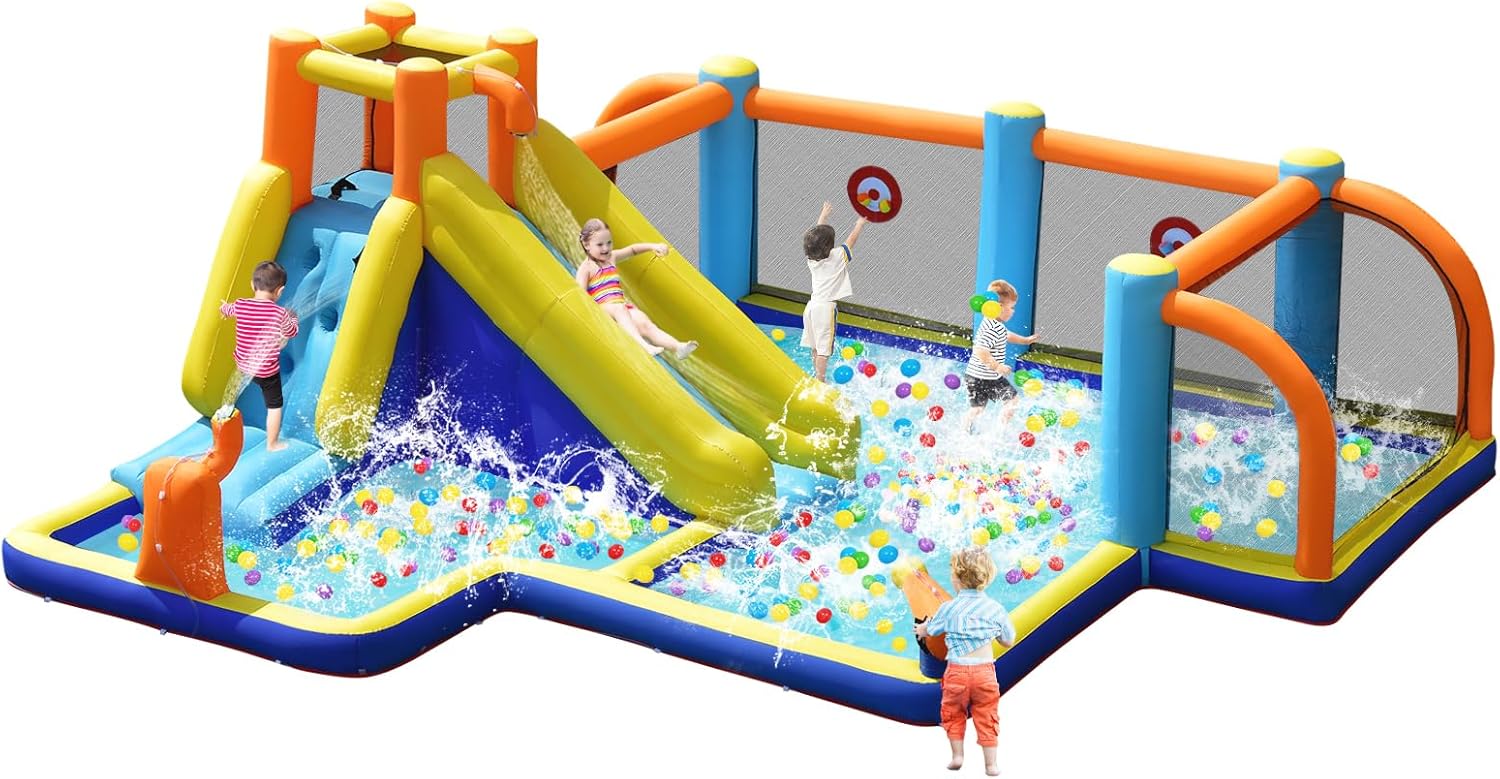 Kids Outdoor Water Slide - Гигантская надувная водная горка с футбольными