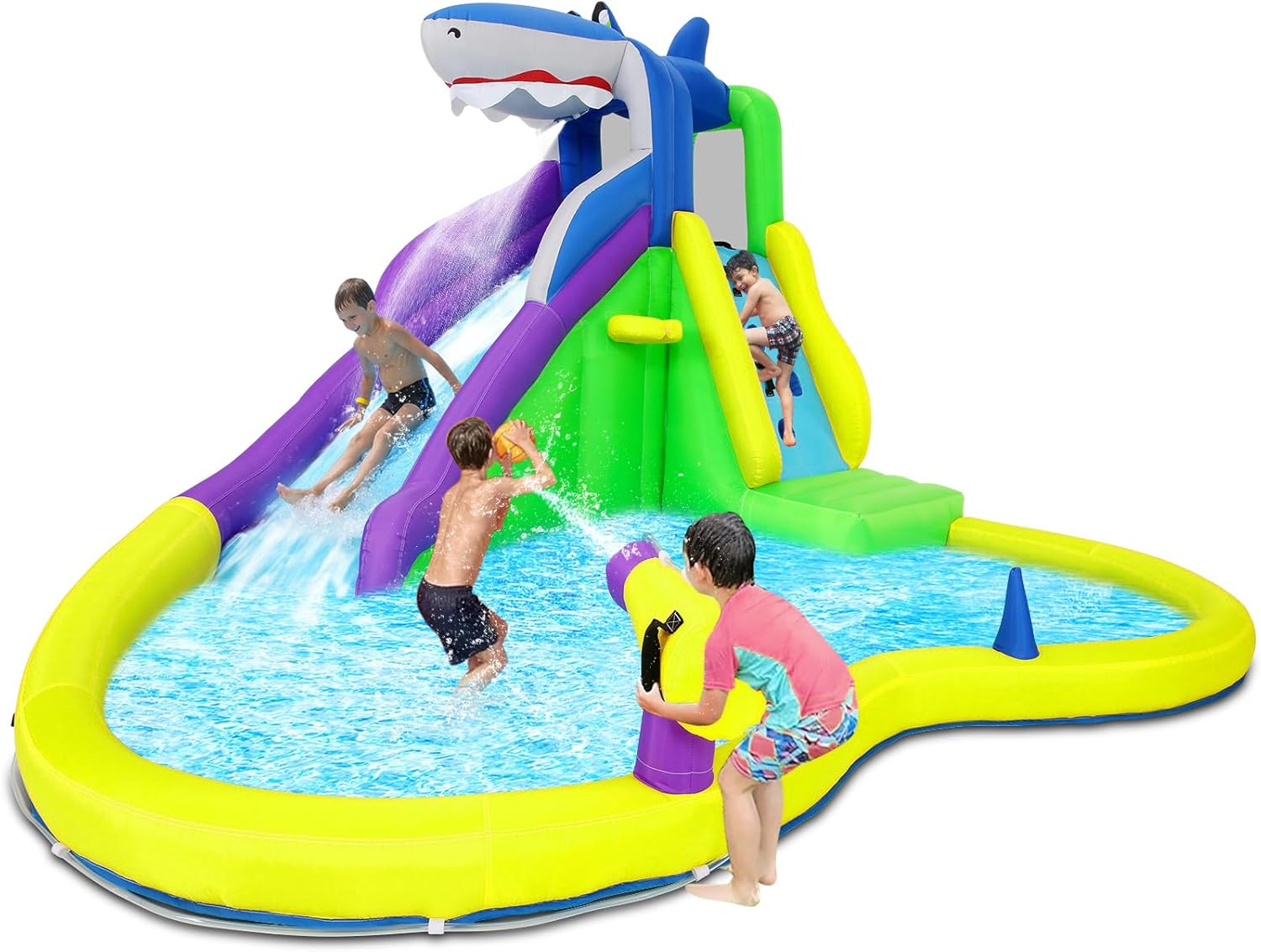 Kids Outdoor Water Slide - Надувной батут 13x14 футов с водной