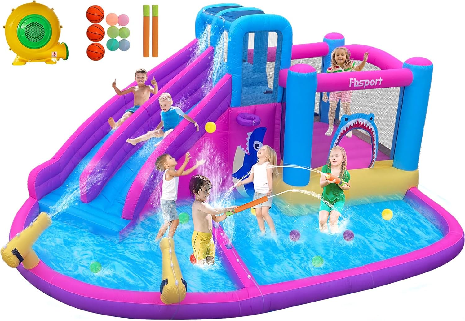 Kids Outdoor Water Slide - Надувной батут с двумя водными горками