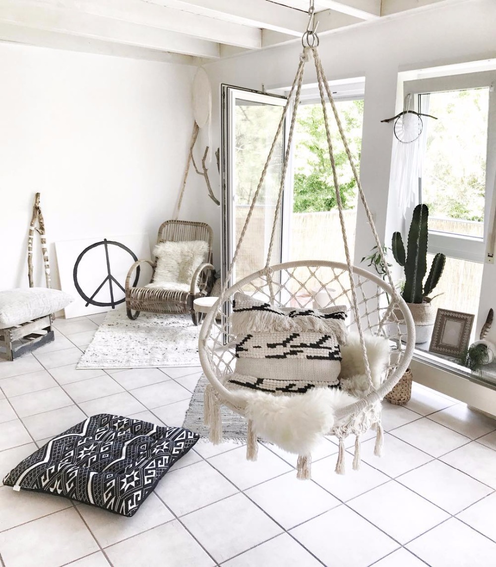 Kids Outdoor Hanging Chair - 2025 скандинавский сад, вязаный круглый подвесной