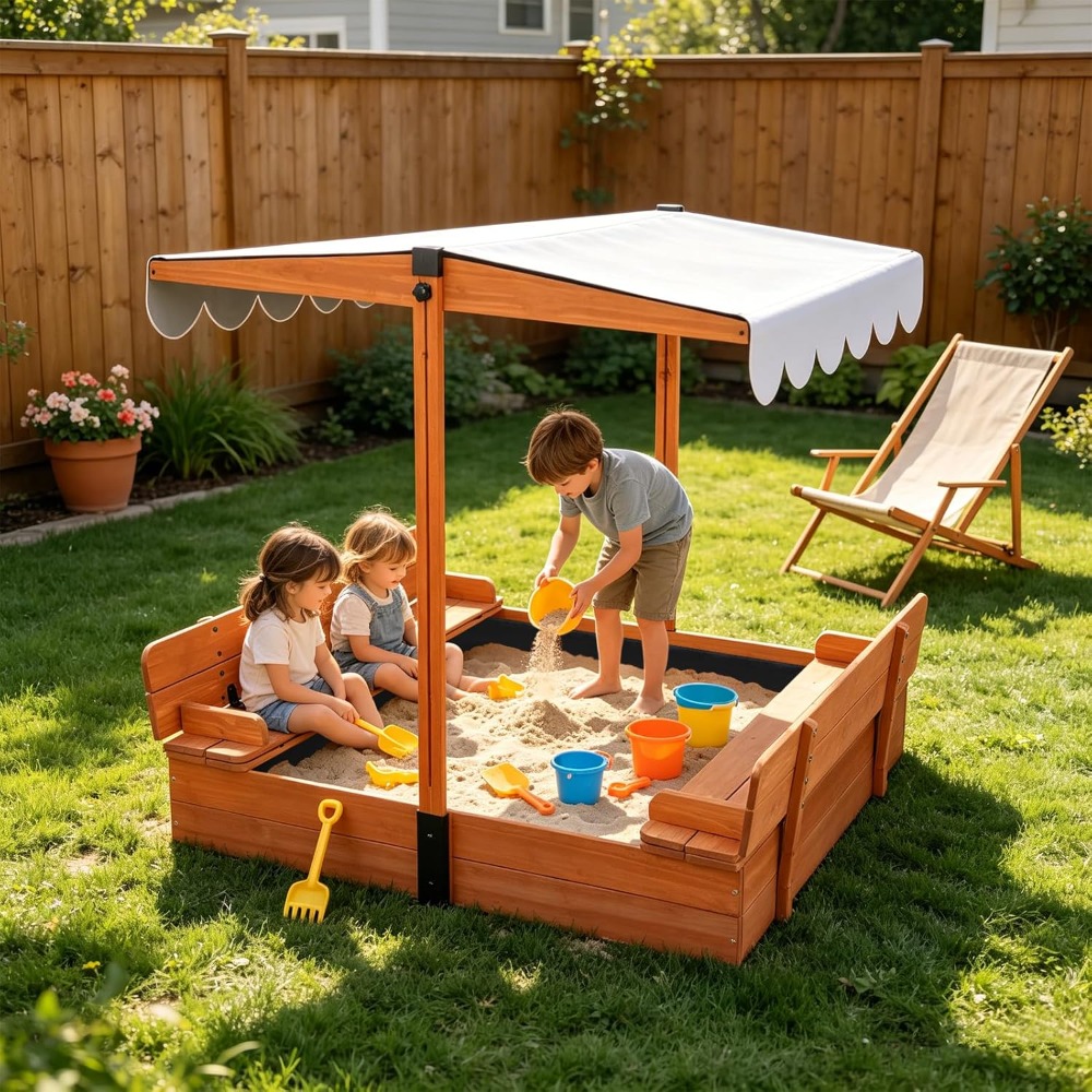 Деревянная детская песочница с – обзор и цена Kids Outdoor Bench