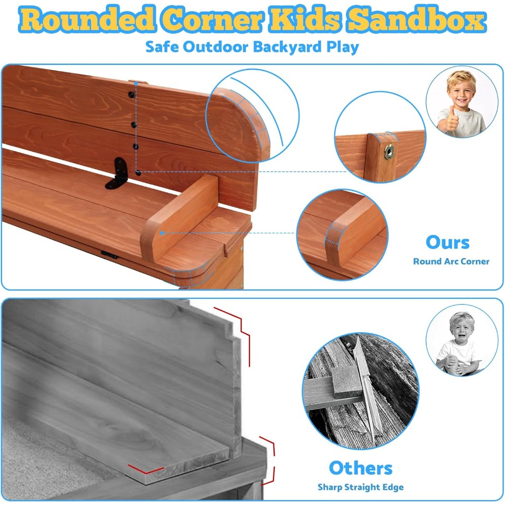 Деревянная детская песочница с – обзор и цена Kids Outdoor Bench
