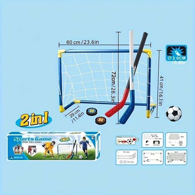 Набор для хоккея и футбола 2 в – обзор и цена Kids Outdoor Hockey Set