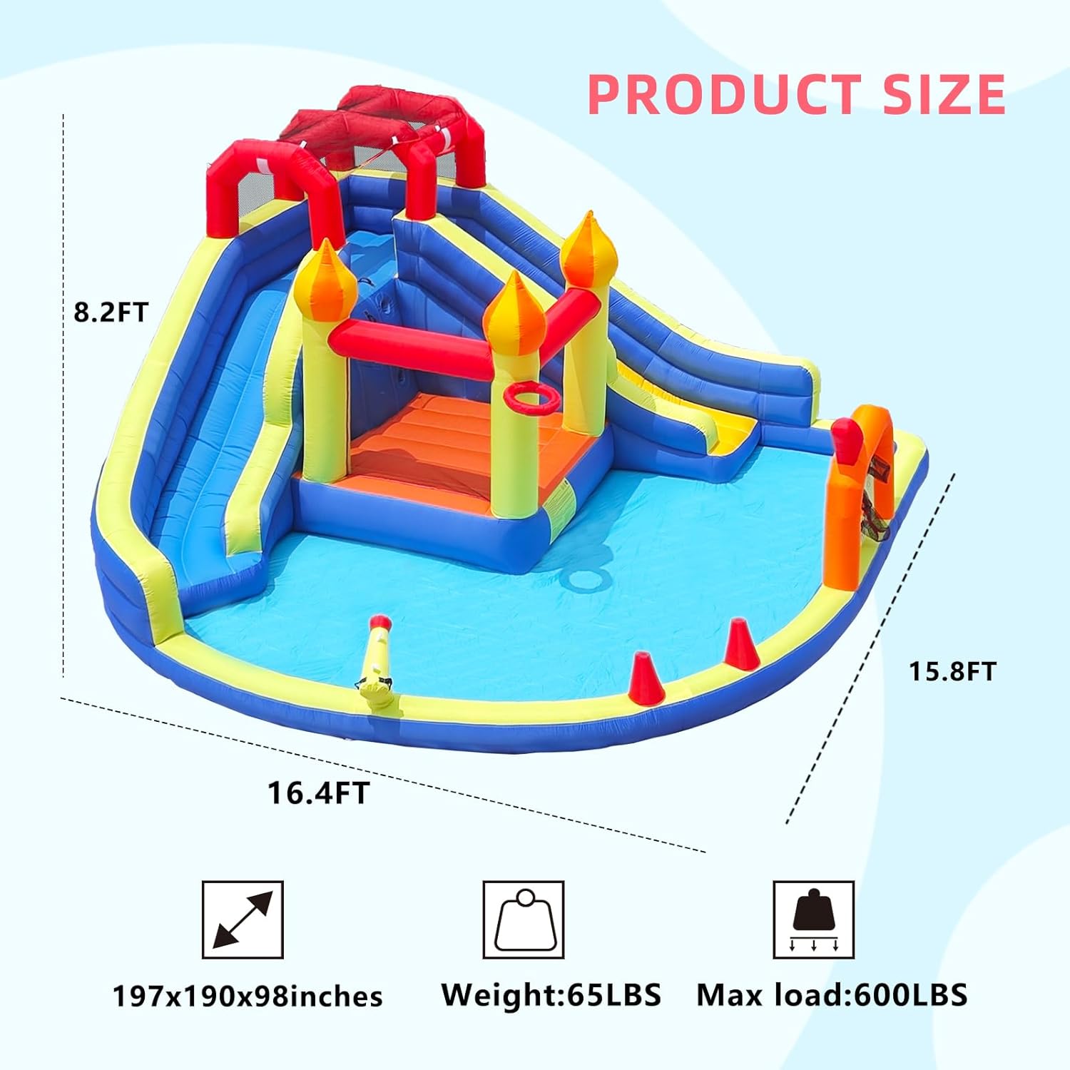 Детский надувной батут с двумя – обзор и цена Kids Outdoor Water Slide