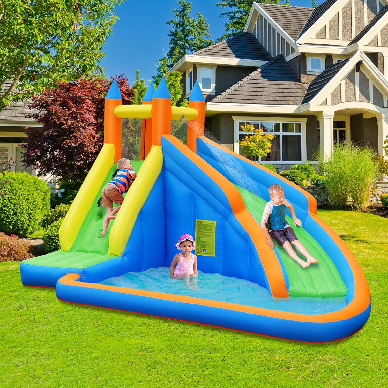 Гигантский надувной аквапарк с – обзор и цена Kids Outdoor Water Slide