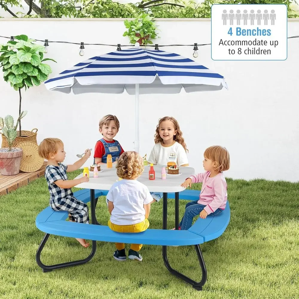 Детский пикниковый стол на 8 ч – обзор и цена Kids Outdoor Bench