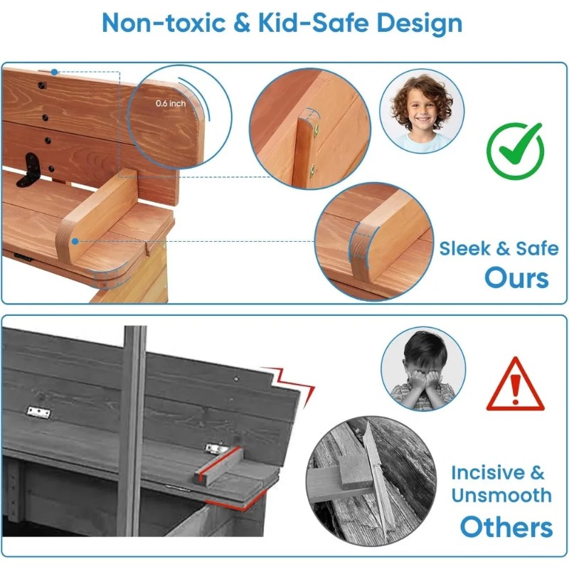 Деревянная детская песочница с – обзор и цена Kids Outdoor Bench