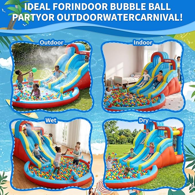 Всесезонный надувной аквапарк  – обзор и цена Kids Outdoor Water Slide