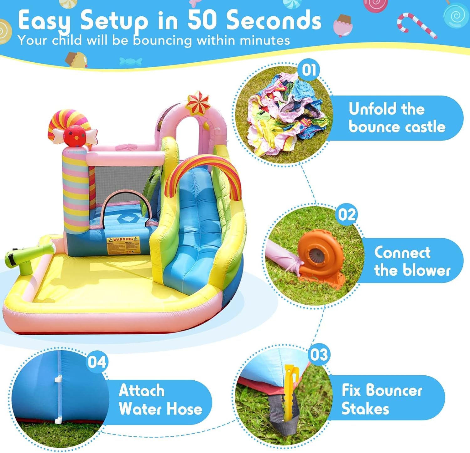 Надувная водная горка-батут дл – обзор и цена Kids Outdoor Water Slide