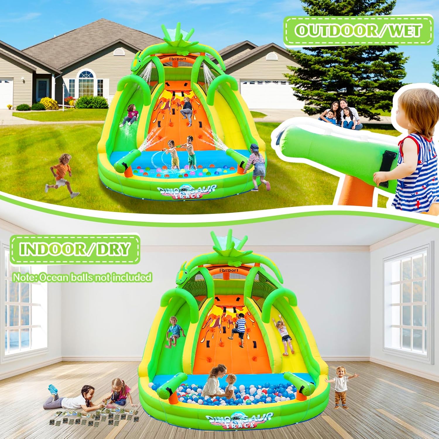 Надувной батут для детей с гор – обзор и цена Kids Outdoor Water Slide