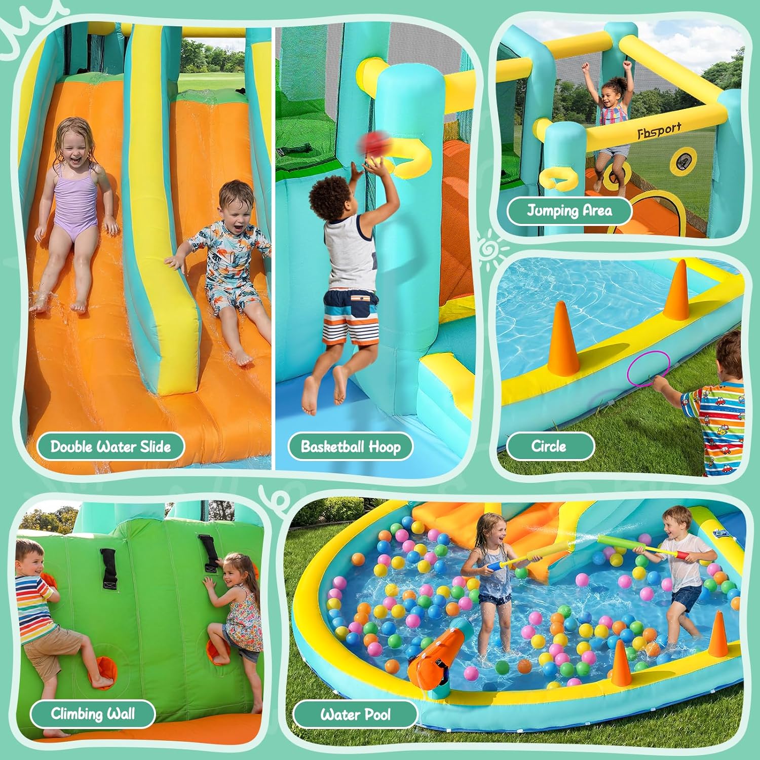 Надувной аквапарк с двойной го – обзор и цена Kids Outdoor Water Slide
