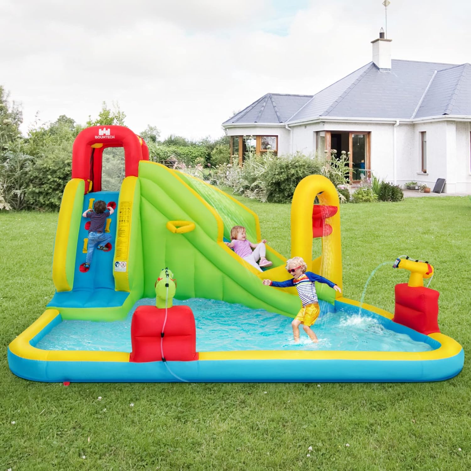 Надувной аквапарк-батут для де – обзор и цена Kids Outdoor Water Slide