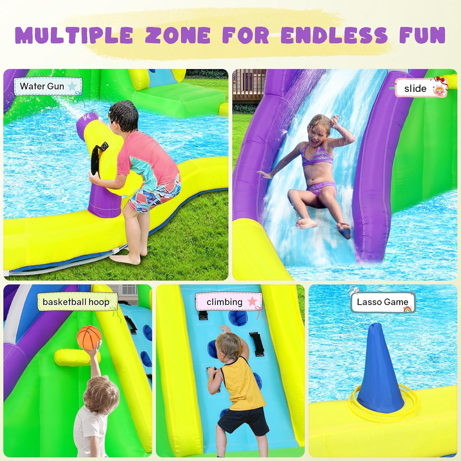 Надувной батут 13x14 футов с в – обзор и цена Kids Outdoor Water Slide