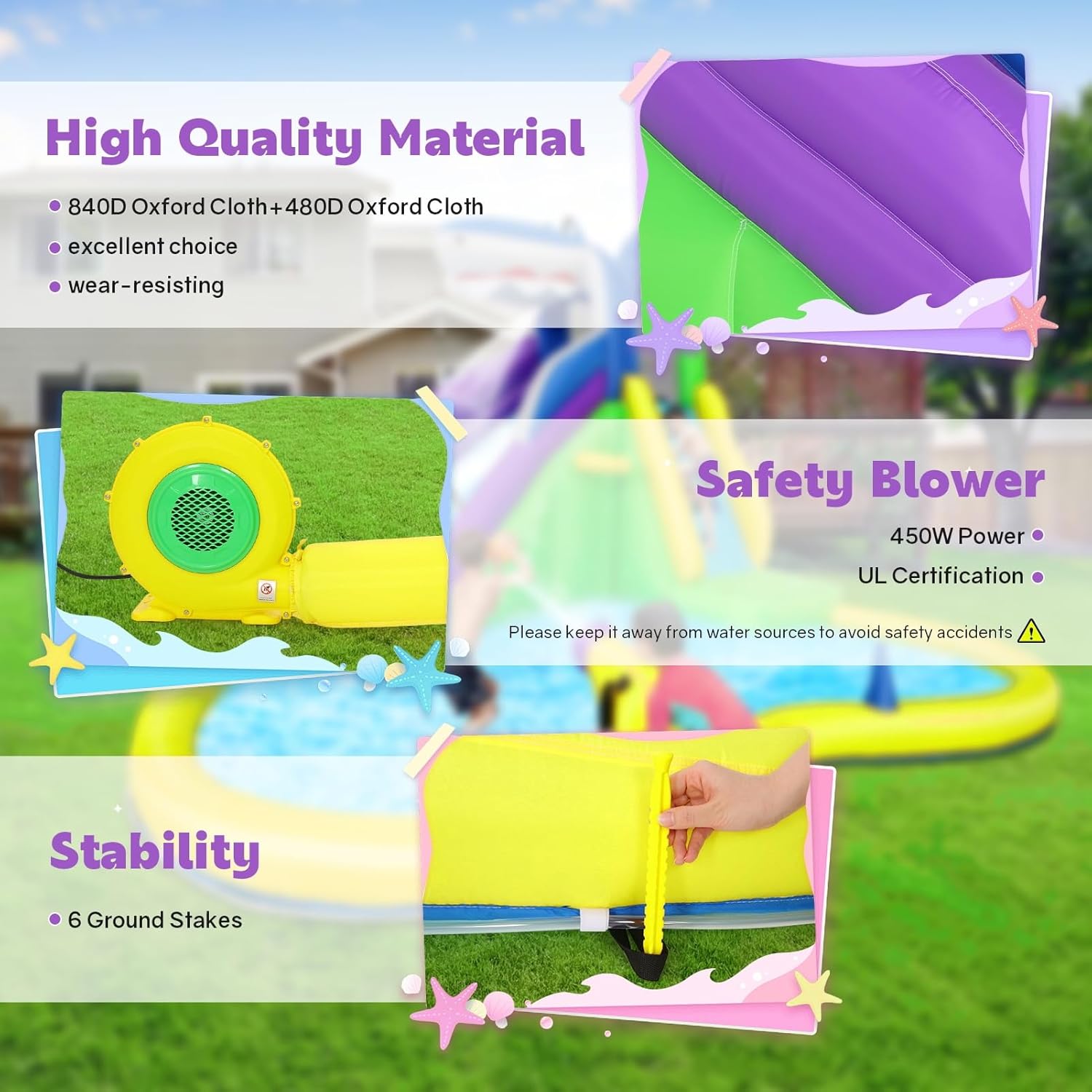 Надувной батут 13x14 футов с в – обзор и цена Kids Outdoor Water Slide